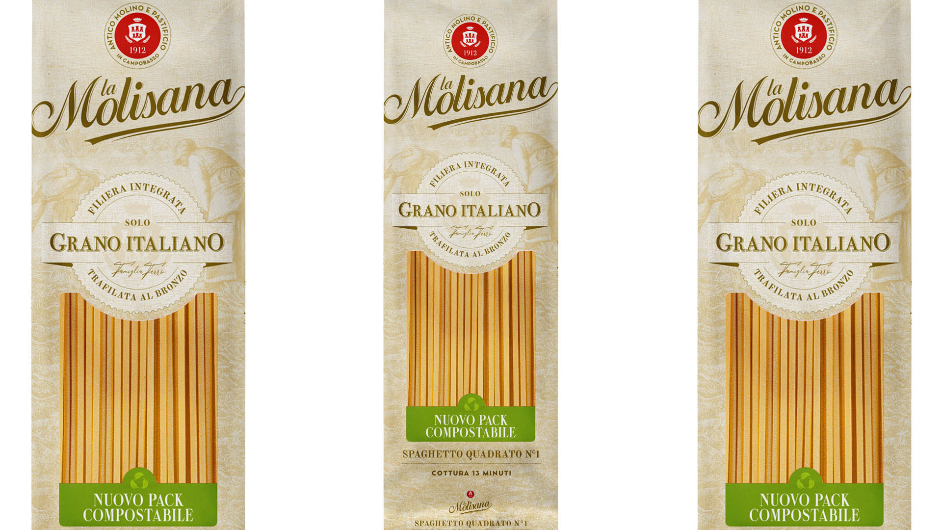 La pasta La Molisana da oggi ha un nuovo packaging 100% compostabile lanciato a TuttoFood 2025